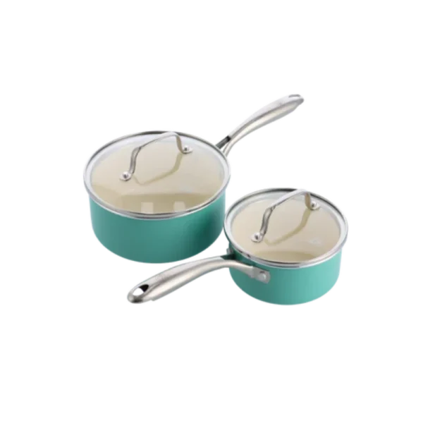 طقم قدر الصلصه بلون الاخضر – green  pan