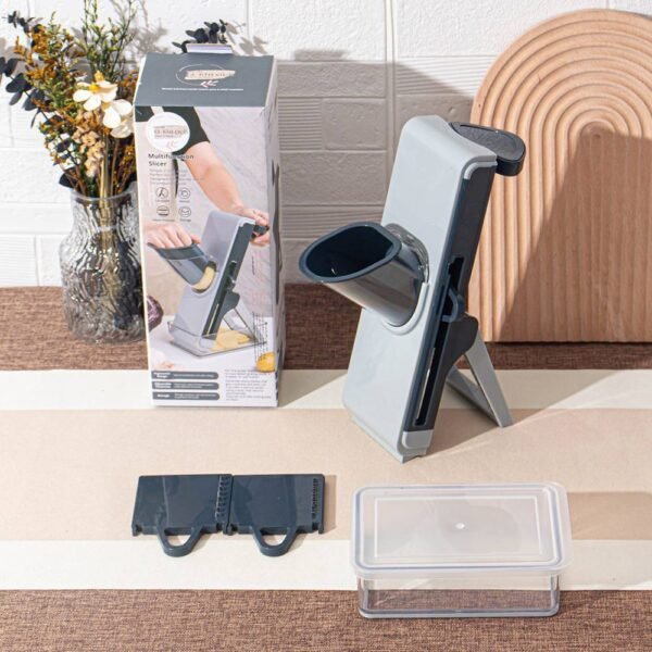 قطّاعة خضروات متعددة الشفرات مع وعاء – تقطيع شرائح وأعواد بدقة – EK4344