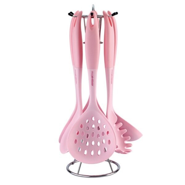 Arshia 7pcs Pink Silicone Utensil Set – 3007
