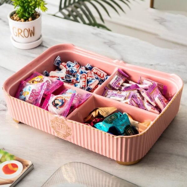 طبق تسالي مقسم لايف استايل – روز