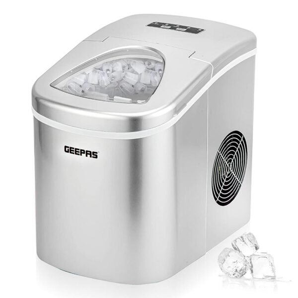 Geepas Ice Cube Maker, Two Sizes, Produces 12Kg In 24 Hours – Container 700G, Water 2.2L, Ecological Gas, Automatic Functioning