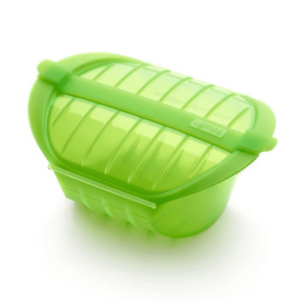 طباخ بخاري عميق للميكروويف 1-2 شخص، عبوة 6 باللون الأخضر – Lekue