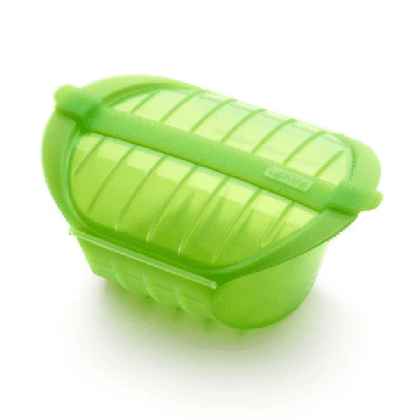 طباخ بخاري عميق للميكروويف 3-4 أشخاص، عبوة 6 باللون الأخضر – Lekue