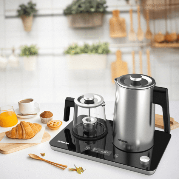 Arshia Tray Kettle Silver 2 in 1  – 3067 – Arshia