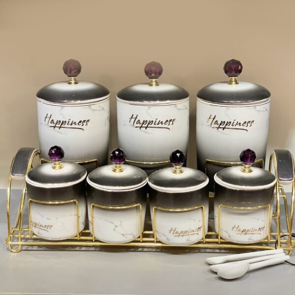 طقم توابل بورسلين – 7 قطعة