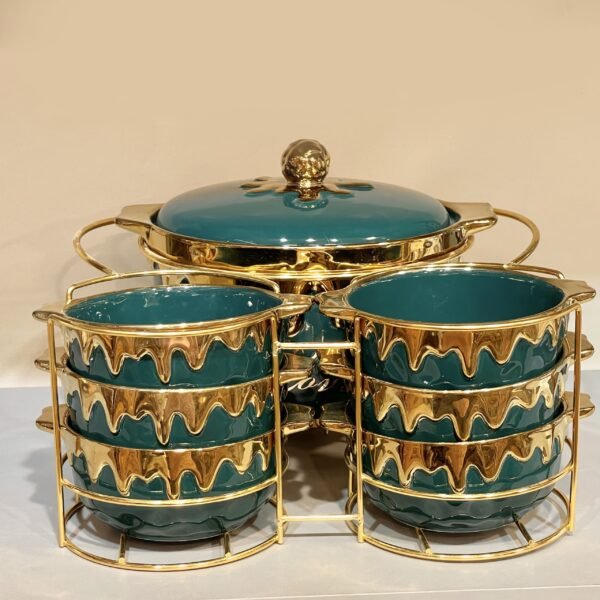 طقم شوربه علي حامل – بورسلين