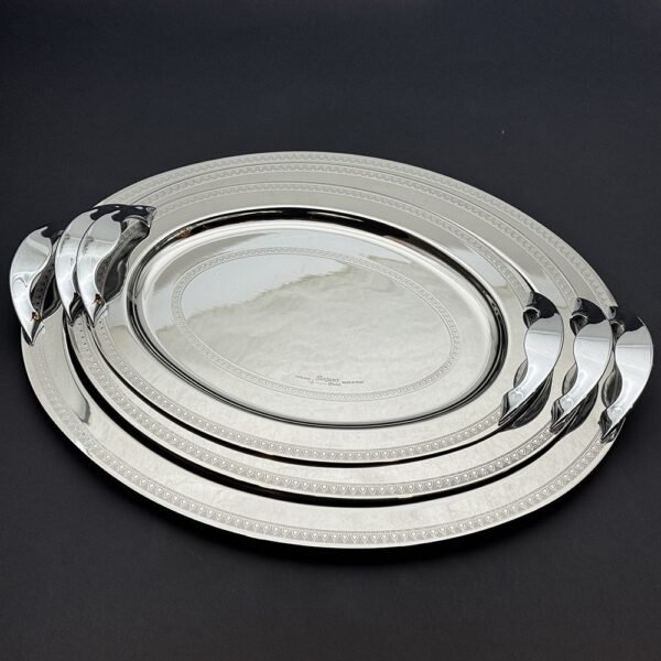 طقم صواني ايطالى 3 قطع – Oval. Patrizia Silver – PATRS-200-1-2-3