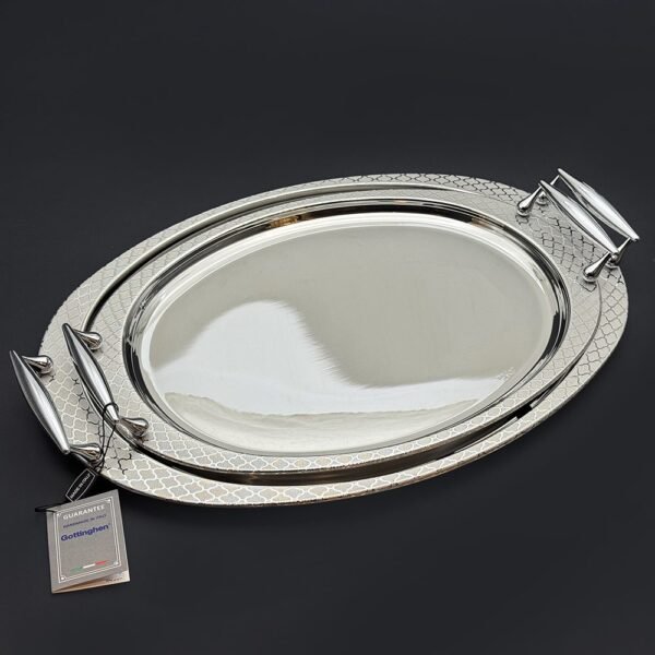 طقم صواني ايطالى 2 قطعه – Oval. Palace Silver – PALS -55-56