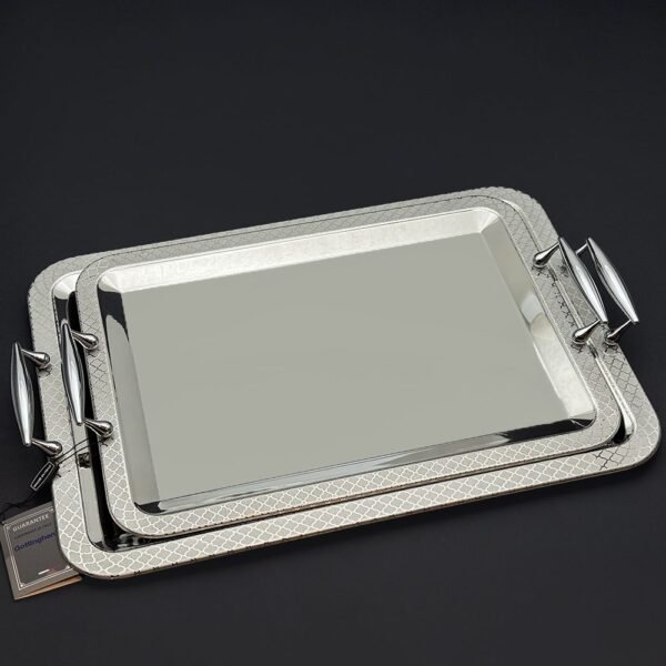 طقم صواني ايطالى 2 قطعه – Rect. Palace Silver – PALS -71-72