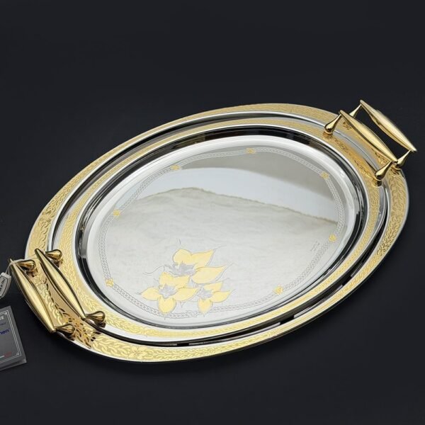طقم صواني ايطالى 2 قطعه – Oval. Lory Gold – LORYG-62-65