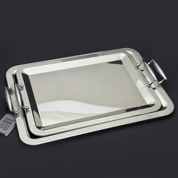 طقم صواني ايطالى 2 قطعه – Rect. Skin Silver – SKS -11-14