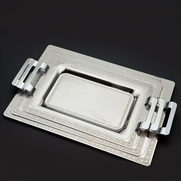 طقم صواني ايطالى 3 قطع – Rect. Magic Silver – MAGICS -1200-1-2-3