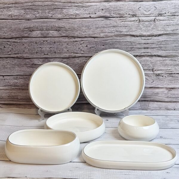 طقم عشاء 26 قطعه – Silver Rim – 4972