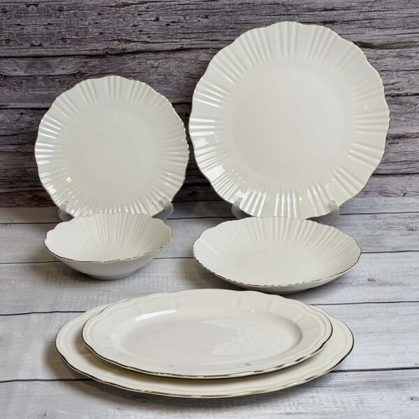 طقم عشاء تركى ٢٦ قطعة – Gold Rim – Inci