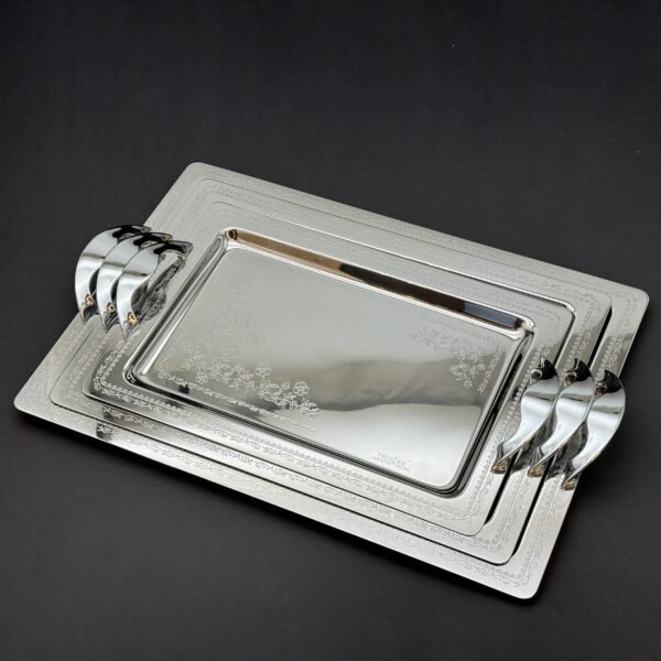 طقم صواني ايطالى 3 قطع – Rect. Gloria Inox