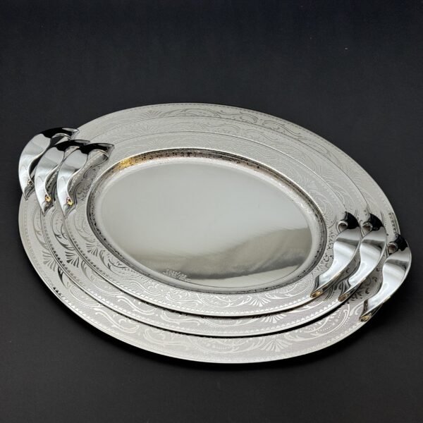 طقم صواني ايطالى 3 قطع – Oval Isabel Inox