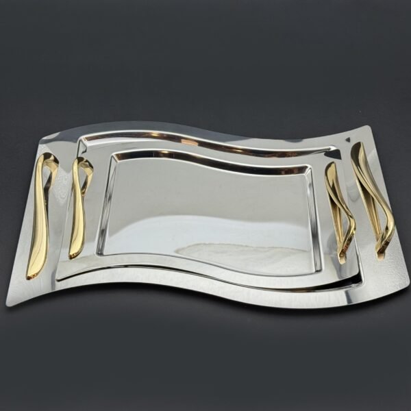 طقم صواني 2 ق – Lara Golden Handle – NEHIR