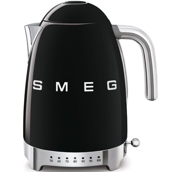 Variable Temperature Kettle, Black 7 temperature settings. Keep Warm Function. KLF04BLUK – SMEG