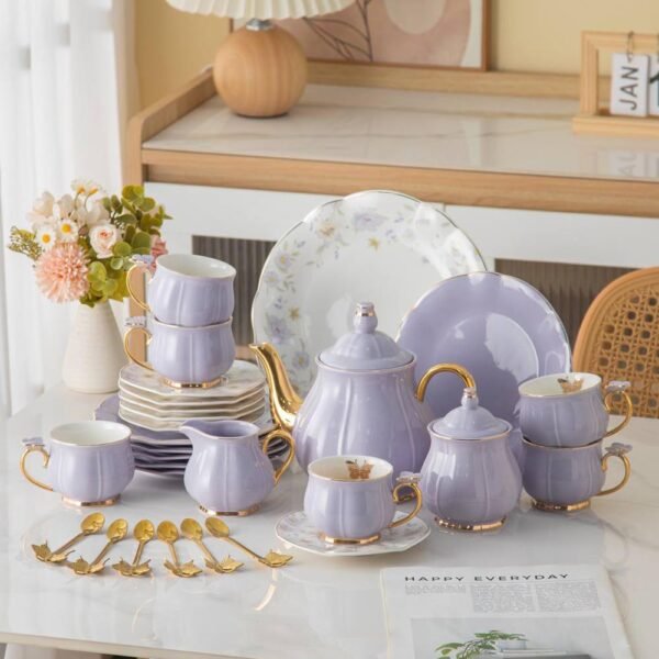 طقم شاي 30 قطعه – FLOWRY Butterfly – Purple