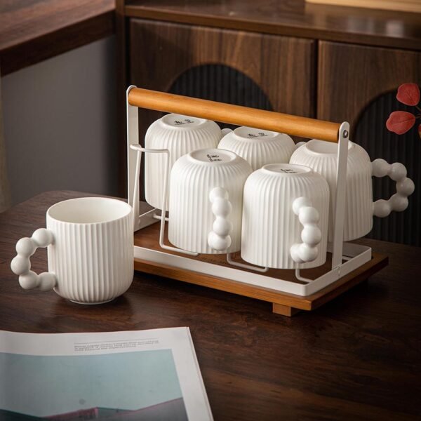 طقم مجات على حامل – Bubbles – أبيض