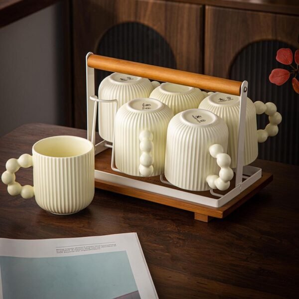 طقم مجات على حامل – Bubbles – أوف وايت