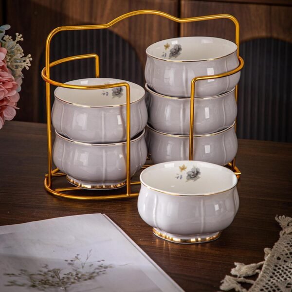 طقم شوربه على حامل – رصاصى – Queen