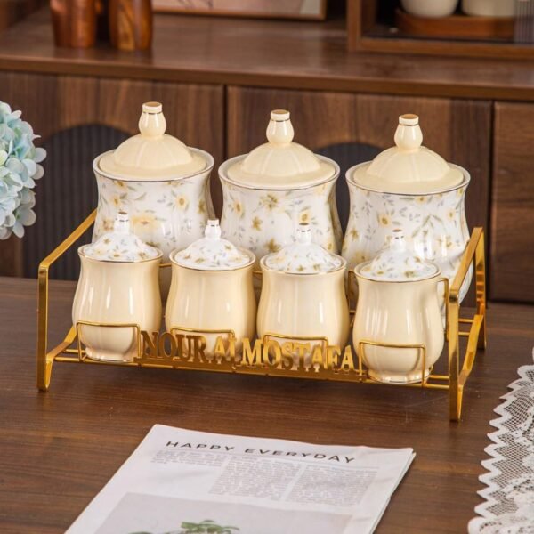 طقم توابل على حامل – Queen – Biege