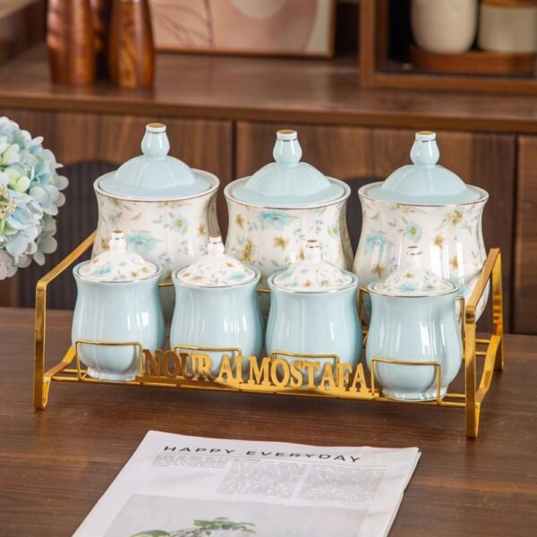 طقم توابل على حامل – Queen – Blue