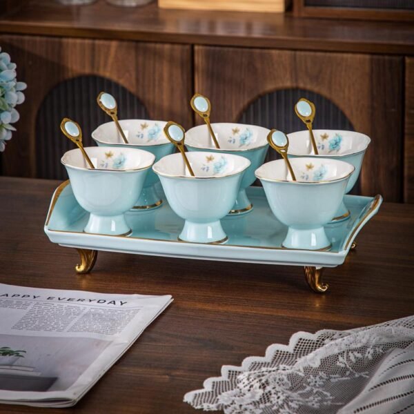 طقم جيلى و ايس كريم بالصينية – Queen – Blue