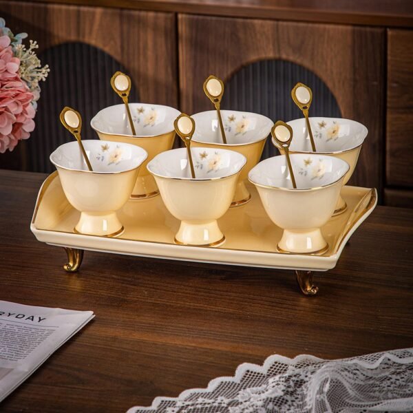 طقم جيلى و ايس كريم بالصينية – Queen – Biege