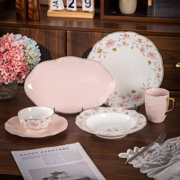 طقم عشاء 31 قطعه – Queen – Pink