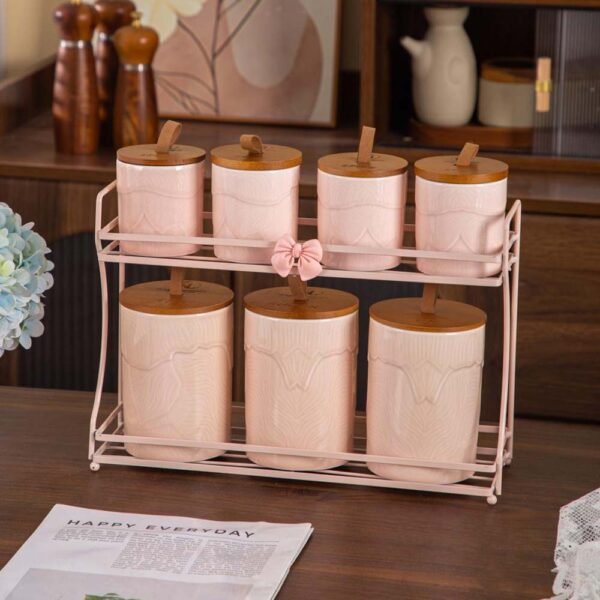 طقم توابل علي حامل 7 قطع – Leaves – Cashmere