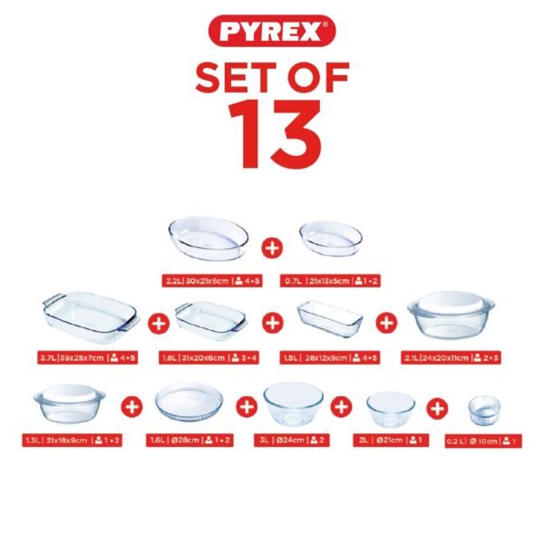 طقم طواجن للفرن 13 قطعه بايركس – Pyrex