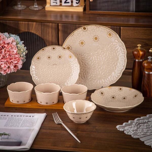 طقم عشاء 28 قطعه – Andalous Design – Biege