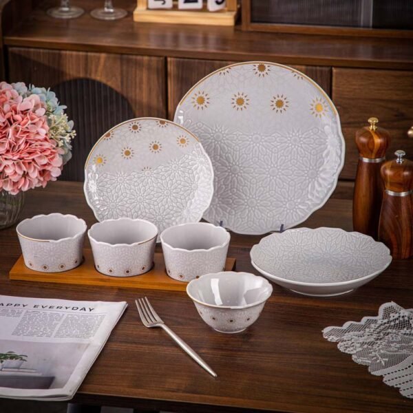 طقم عشاء 28 قطعه – Andalous Design – Grey