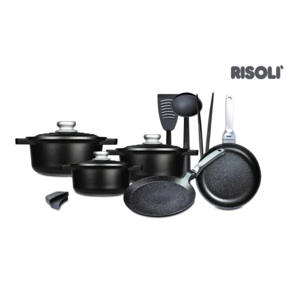 طقم Risoli جرانيتو أسود 13 قطعة